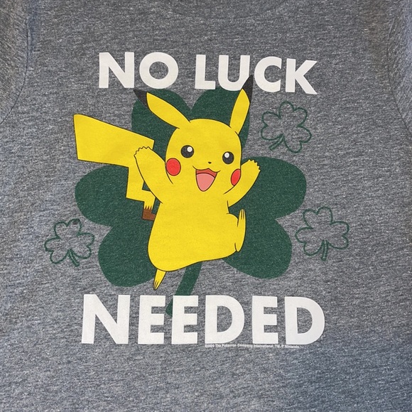 Old Navy Pokémon Pikachu St. Patrick’s Day Short Sleeve Shirt - Picture 3 of 5